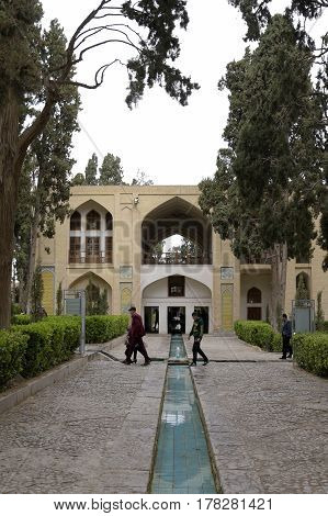 Fin, Kashan, Esfahan, Iran, March 23, 2017, is a historical Persian garden. It contains Kashan's Fin Bath, where Amir Kabir, the Qajarid chancellor, was murdered by an assassin sent by King Nasereddin Shah in 1852.