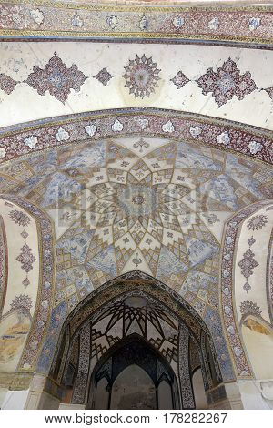 Fin, Kashan, Esfahan, Iran, March 23, 2017, is a historical Persian garden. It contains Kashan's Fin Bath, where Amir Kabir, the Qajarid chancellor, was murdered by an assassin sent by King Nasereddin Shah in 1852.