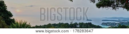 Panoramic sea view from top in Phuket
