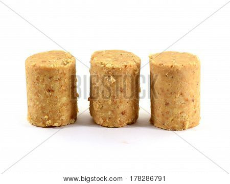 Pacoca Brazilian peanut candy eaten during Festa Junina 
