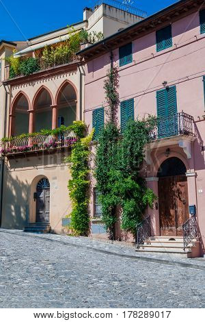 street in Santarcangelo di Romagna Italy Europe
