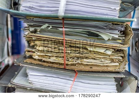Paper Files In Folder Old Documents Or Old Letter