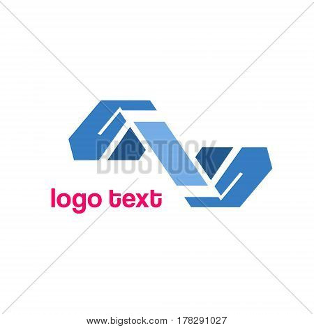 Hand Icons Logo Vector Symbol Abstact Blue