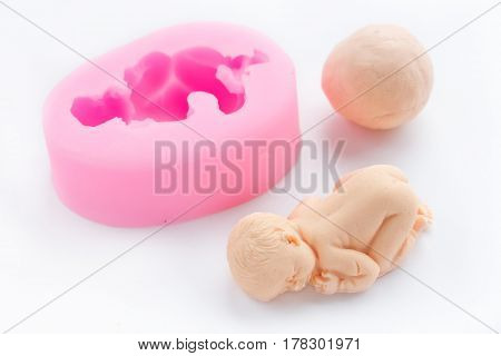 Baby cake topper isolated on white background