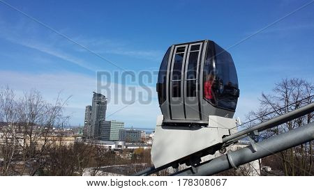 Cable-terrain railway on Kamienna Gora in Gdynia, Poland