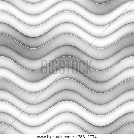 Raster Seamless Greyscale Texture. Gradient Wavy Lines Pattern. Subtle Blurry Abstract Background