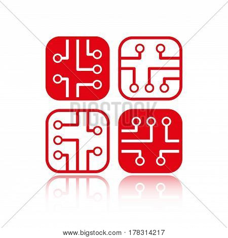 circuit board icon stock vector illustration flat design
