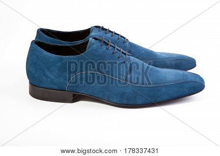 stylish men's shoes on a white background