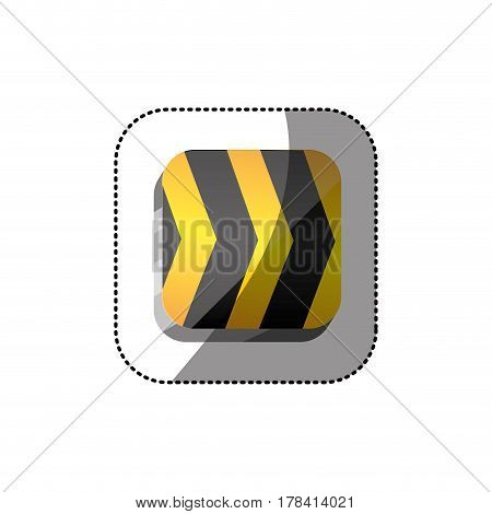 sticker color square 3d button with road traffic barrier vector illustration