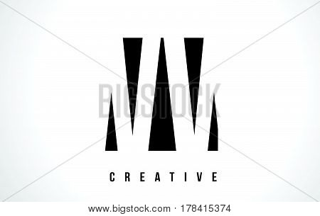 Ww W White Letter Logo Design With Black Square.