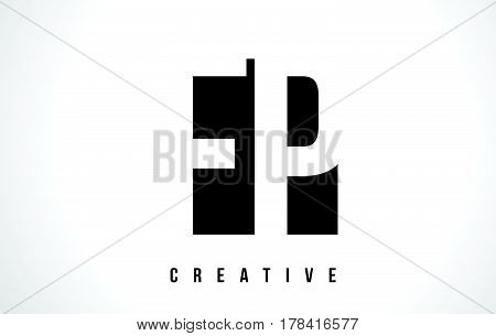 Fp F P White Letter Logo Design With Black Square.