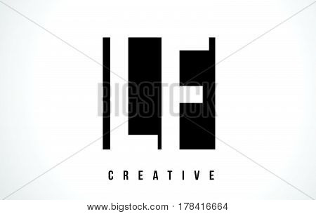 Lf L F White Letter Logo Design With Black Square.
