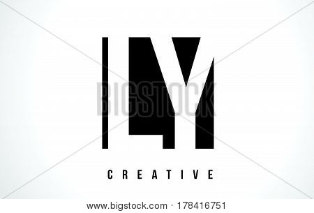 Ly L Y White Letter Logo Design With Black Square.