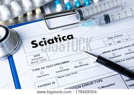 Sciatica Doctor Hand Working Professional Medical Concept