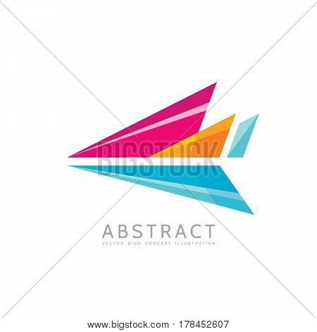 Abstract arrow - vector logo template concept illustration in flat style. Stylized airplane creative sign. Colorful design element.