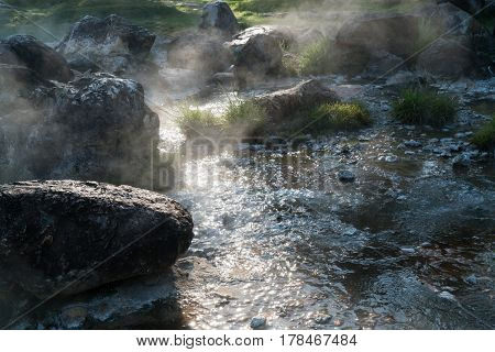 Hot spring in Jae Sawn National Park Lampang Thailand