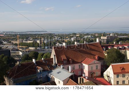24-27.08.2016 Scenic Summer Beautiful Aerial Skyline Panorama Of The Old Town In Tallinn, Estonia