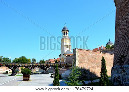 Medieval fortress Alba Iulia, Transylvania. The modern city is located near the site of the important Dacian political, economic and social centre of Apulon, which was mentioned by the ancient Greek geographer Ptolemy. Alba Iulia is an important romanian 