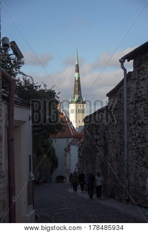 Scenic Summer Beautiful Aerial Skyline Panorama Of The Old Town In Tallinn, Estonia
