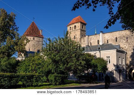 Scenic Summer Beautiful Aerial Of The Old Town In Tallinn, Estonia