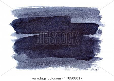 Bluish brush strokes isolated on the white background. Element for your design and space for text
