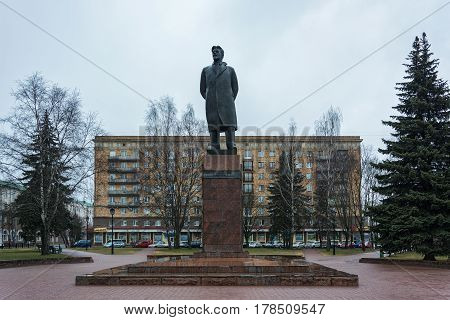 Belarus, Minsk - 25.03.2017: Monument to M.I. Kalinin on the square of the same name