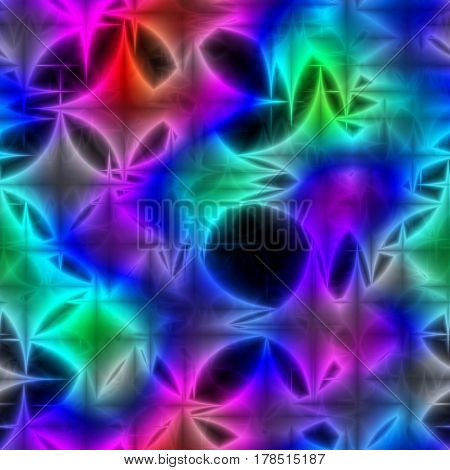 Dark Blue And Pink  Shinning Neons In Lattice Background