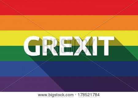 Long Shadow Gay Pride Flag With  The Text Grexit