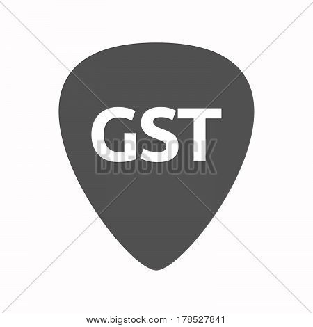 Isolated Guitar Plectrum With  The Goods And Service Tax Acronym Gst