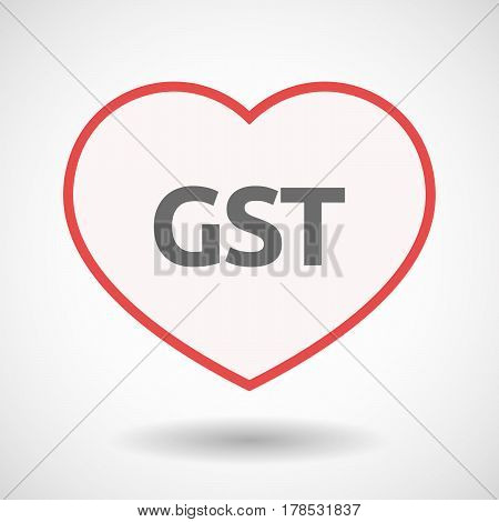 Isolated Line Art Heart With  The Goods And Service Tax Acronym Gst