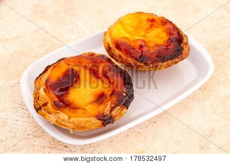 Pastel de nata is a Portuguese egg tart pastry famous in the world