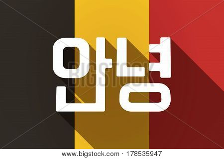 Long Shadow Germany Flag With  The Text Hello In The Korean  Language