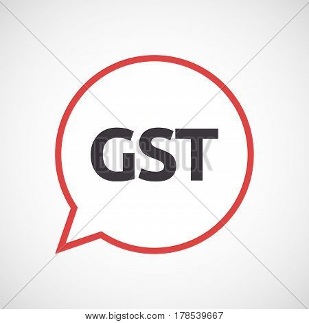 Isolated Comic Balloon With  The Goods And Service Tax Acronym Gst