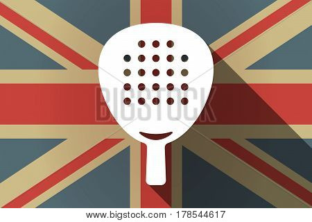 Long Shadow Uk Flag With  A Paddle Racket