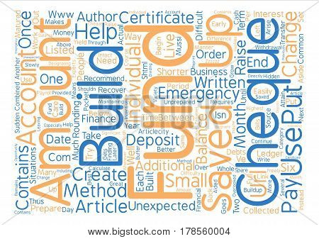 How to Build an Emergency Fund text background word cloud concept