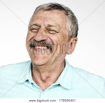 Man doing close up photo shoot in studio