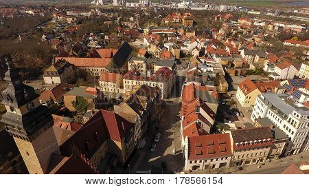 aerial view Zeitz aerial view old town germany Saxony-Anhalt