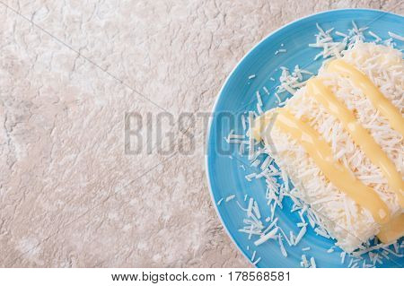 Brazilian Traditional Dessert: Sweet Couscous (tapioca) Pudding (cuscuz Doce)