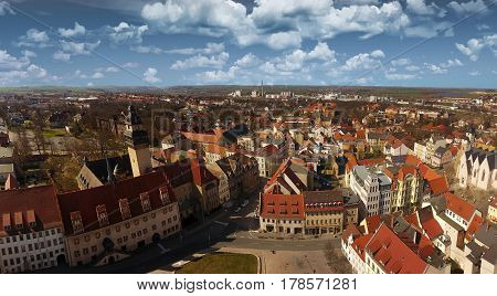 aerial view Zeitz aerial view old town germany Saxony-Anhalt