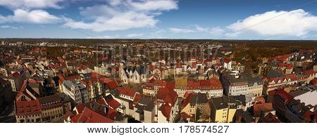 aerial view Zeitz aerial view old town germany Saxony-Anhalt