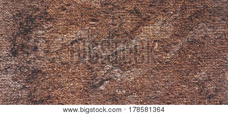 Brown and red background with concrete texture horizontal top view isolated vintage dark bronze backdrop old rustic stone board space blank back on the table mockup brick nuture wall
