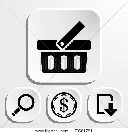 set icon flat design style vector illustration