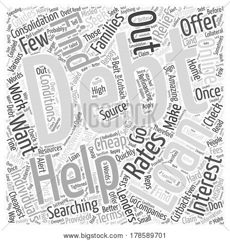 How to Find Cheap Debt Consolidation Loans Word Cloud Concept