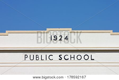 Exterior of a Vintage 1924 Public School Building