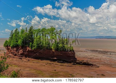 View at Burncoat Head Park on the Bay of Fundy in Nova Scotia. Where the highest tides in the world are reported.