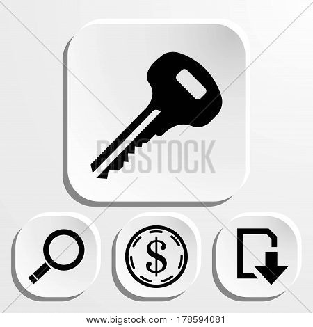 set icon flat design style vector illustration