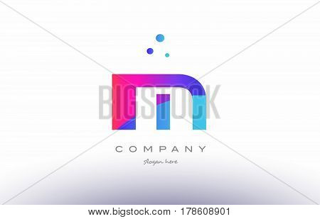 Im I M  Creative Pink Blue Modern Alphabet Letter Logo Icon Template