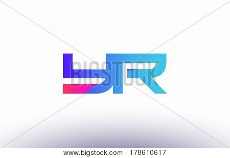 Yf Y F  Creative Pink Blue Modern Alphabet Letter Logo Icon Template