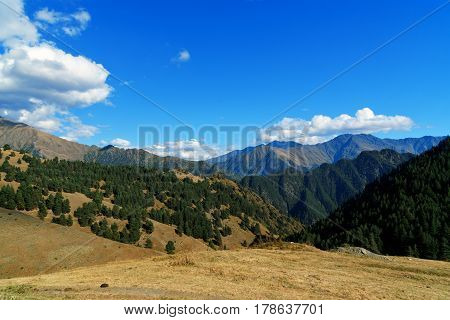 View On Mountains In Tusheti Nature Reserve. Georgia