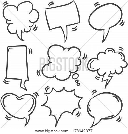 Text balloon style collection stock vector illustration